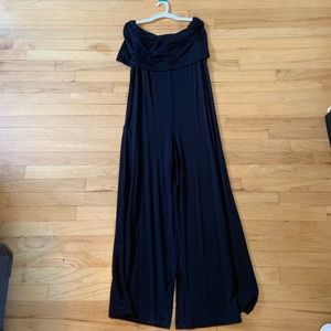 Black over the shoulder jumpsuit